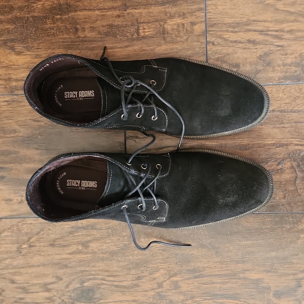 Men's memory foam black suede shoes size 12